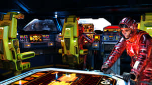 Futuristic Spacecraft Control Room Wallpaper