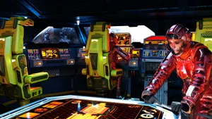 Futuristic Spacecraft Control Room Wallpaper