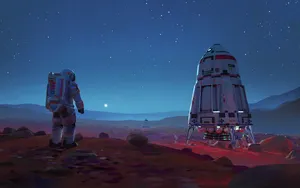 Futuristic Spacecraft In Deep Space Wallpaper