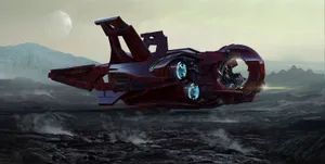 Futuristic Spacecraft Traversing Stellar Horizons Wallpaper