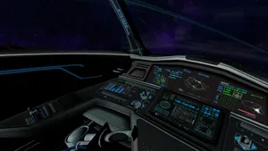 Futuristic Spaceship Cockpit Interior Wallpaper