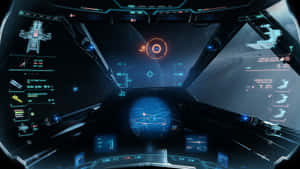 Futuristic Spaceship Cockpit View Wallpaper