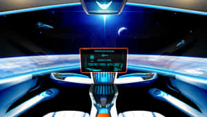 Futuristic Spaceship Cockpit View Wallpaper
