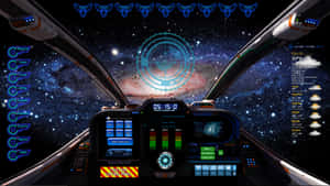 Futuristic Spaceship Cockpit View Wallpaper