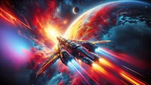 Futuristic Spaceship In Space Wallpaper