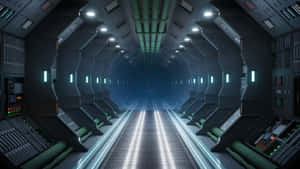 Futuristic Spaceship Interior Wallpaper