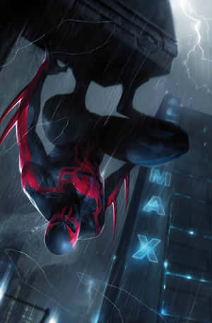 Futuristic Spider-man 2099 In Action Wallpaper