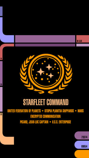 Futuristic Star Trek Phone With Starfleet Command Interface Wallpaper