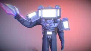 Futuristic_ Television_ Head_ Robot Wallpaper