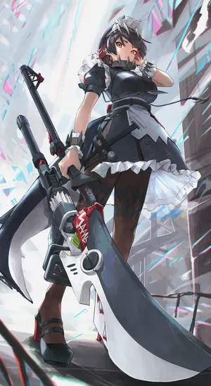 Futuristic Warrior Maid Wallpaper