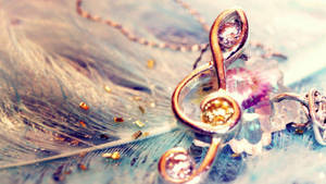 G-clef Music Note Pendant Wallpaper