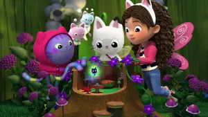 Gabby Dollhouse Adventure Garden Wallpaper