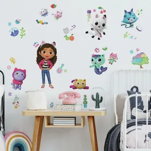 Gabby Dollhouse Characters Wall Decals Wallpaper