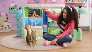 Gabby Dollhouse Playtimewith Cat Wallpaper