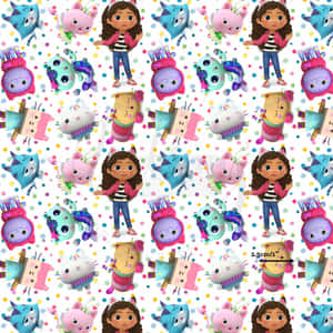 Gabbyand Friends Pattern Gabbys Dollhouse Wallpaper