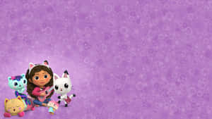 Gabbyand Friends Purple Backdrop Wallpaper