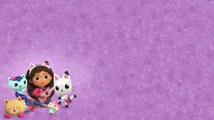 Gabbyand Friends Purple Backdrop Wallpaper