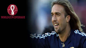 Gabriel Batistuta In Action During World Cup Wallpaper