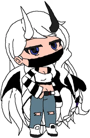 Gacha Baddie Character Illustration Wallpaper