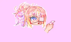 Gacha_ Baddie_ Character_with_ Phone Wallpaper