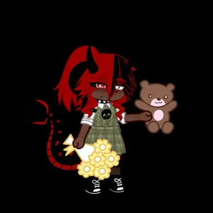 Gacha_ Baddie_ Character_with_ Teddy_ Bear Wallpaper