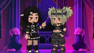 Gacha Baddie Characters Stage Wallpaper