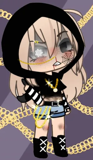 Gacha Baddie Characterwith Chains Wallpaper