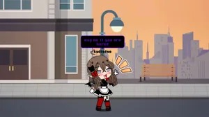 Gacha Baddie Urban Backdrop Wallpaper