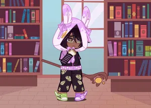 Gacha Baddiein Library Outfit Wallpaper