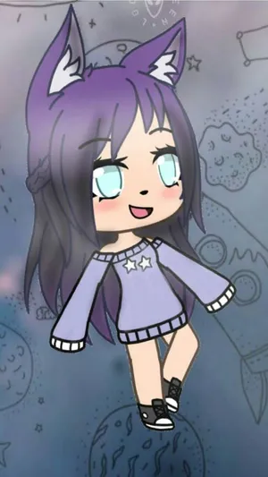 Gacha Girl Floating In Space Wallpaper