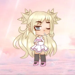 Gacha Girl Long Gold Hair Wallpaper