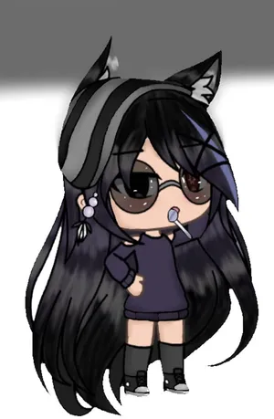 Gacha Life Characterwith Cat Earsand Sunglasses Wallpaper