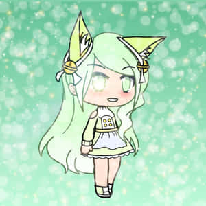 Gacha Life Girl Fantasy Ears Green Hair Wallpaper