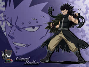 Gajeel Redfox Roaring In Action In Fairy Tail Wallpaper
