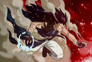 Gajeel Redfox, The Iron Dragon Slayer, In A Powerful Stance Wallpaper