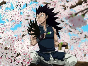 Gajeel Redfox Unleashes His Iron Dragon Powers Wallpaper