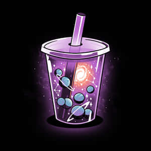 Galactic Boba Drink Aesthetic Wallpaper