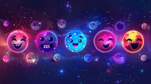 Galactic Emoji Expressions Wallpaper
