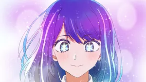 Galactic Gaze Anime Girl Wallpaper