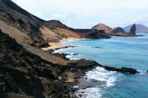 Galapagos Coastline Volcanic Landscape Wallpaper