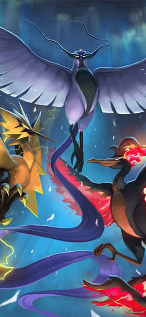 Galarian Articuno, Zapdos, And Moltres Wallpaper