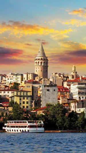 Galata Tower Istanbul Sunset Wallpaper