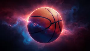Galaxy Basketball Cosmic Sports Energy Wallpaper