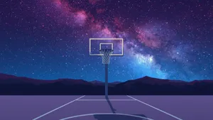 Galaxy Basketball Court Wallpaper