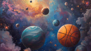Galaxy Basketball Game Wallpaper