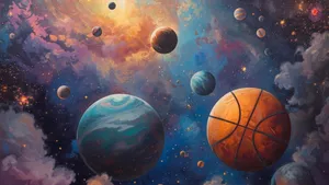 Galaxy Basketball Game Wallpaper