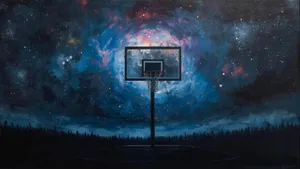Galaxy Basketball Hoop Wallpaper