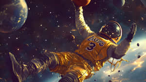 Galaxy Basketball Space Dunk Wallpaper
