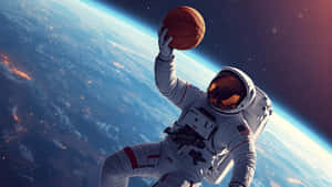 Galaxy Basketball Space Dunk Wallpaper