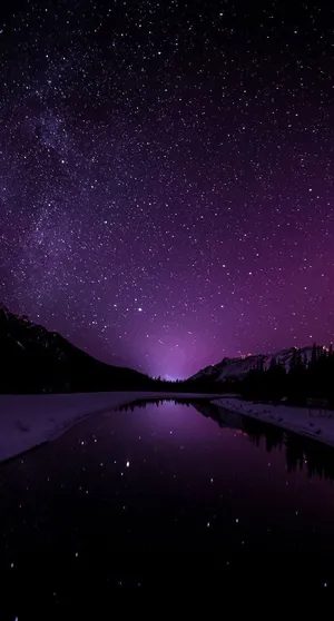 Galaxy Sky Black And Pink Wallpaper
